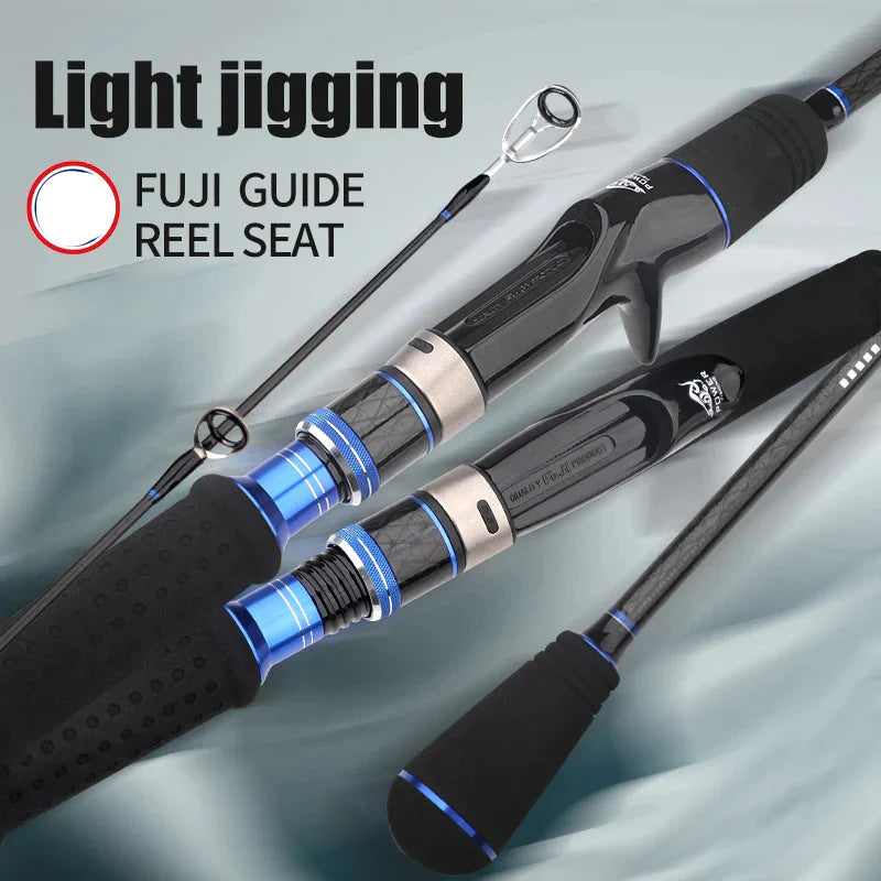 1.8M 2-Section Fast Jigging Rod Carbon Fiber Saltwater Rod Black-2