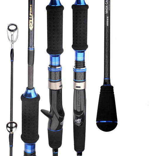 1.8M 2-Section Fast Jigging Rod Carbon Fiber Saltwater Rod Black-0