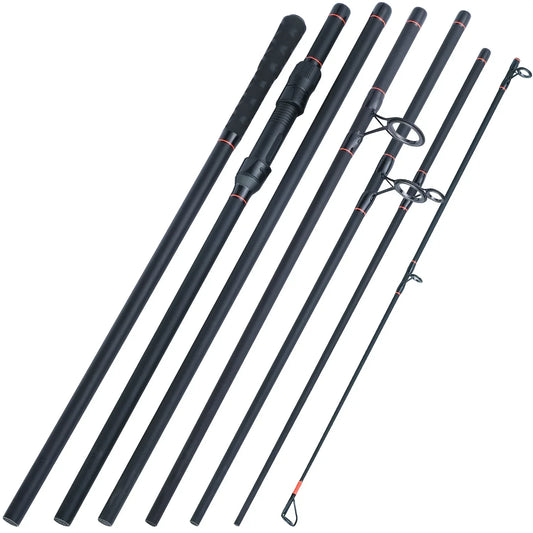 3.6M Portable Carbon Fiber Carp Spinning Rod Black-0