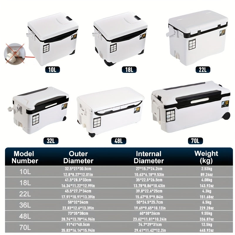 Slip-Resistant Fishing Cooler Box with Bait Compartment (32L)-2
